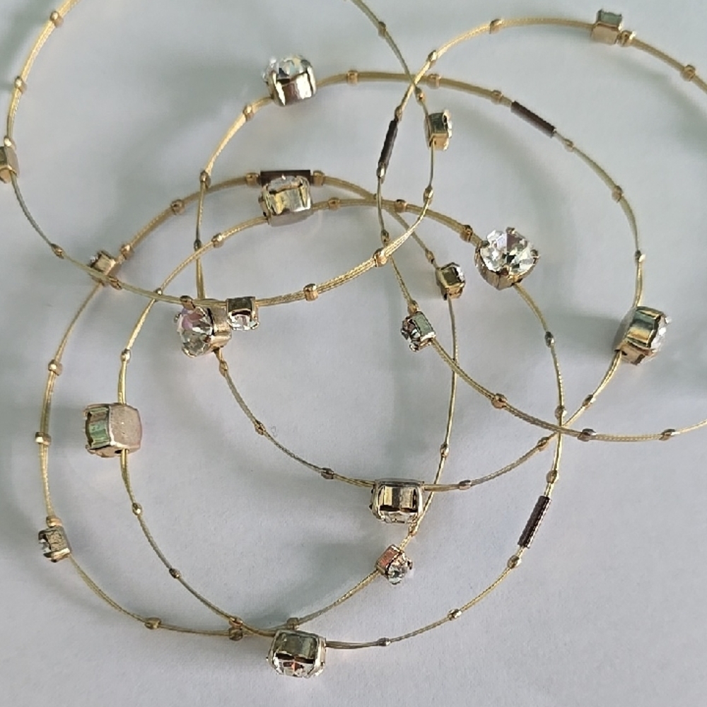 Elegant Gold and Silver Women's Bangles.LOVE bracelet By Seasonal Whispers